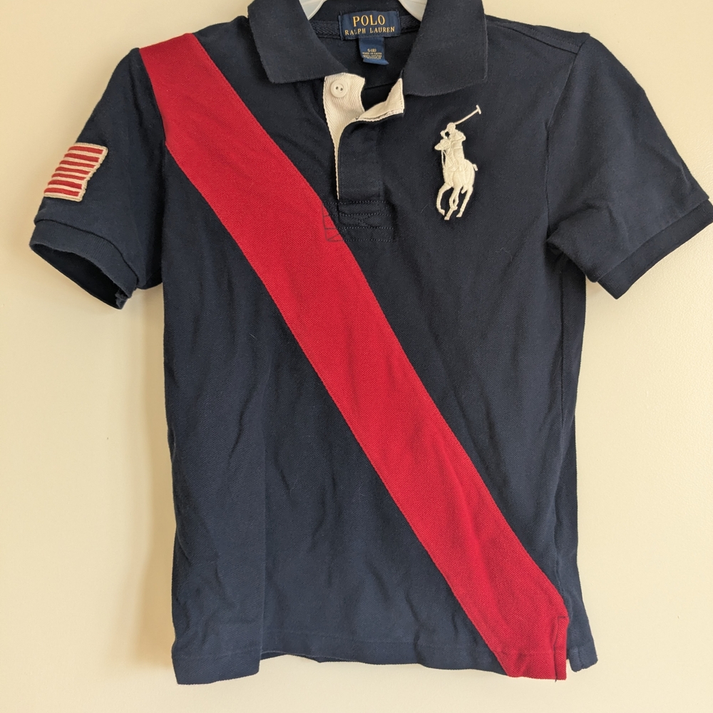 Polo by Ralph Lauren Navy and White Collared Polo